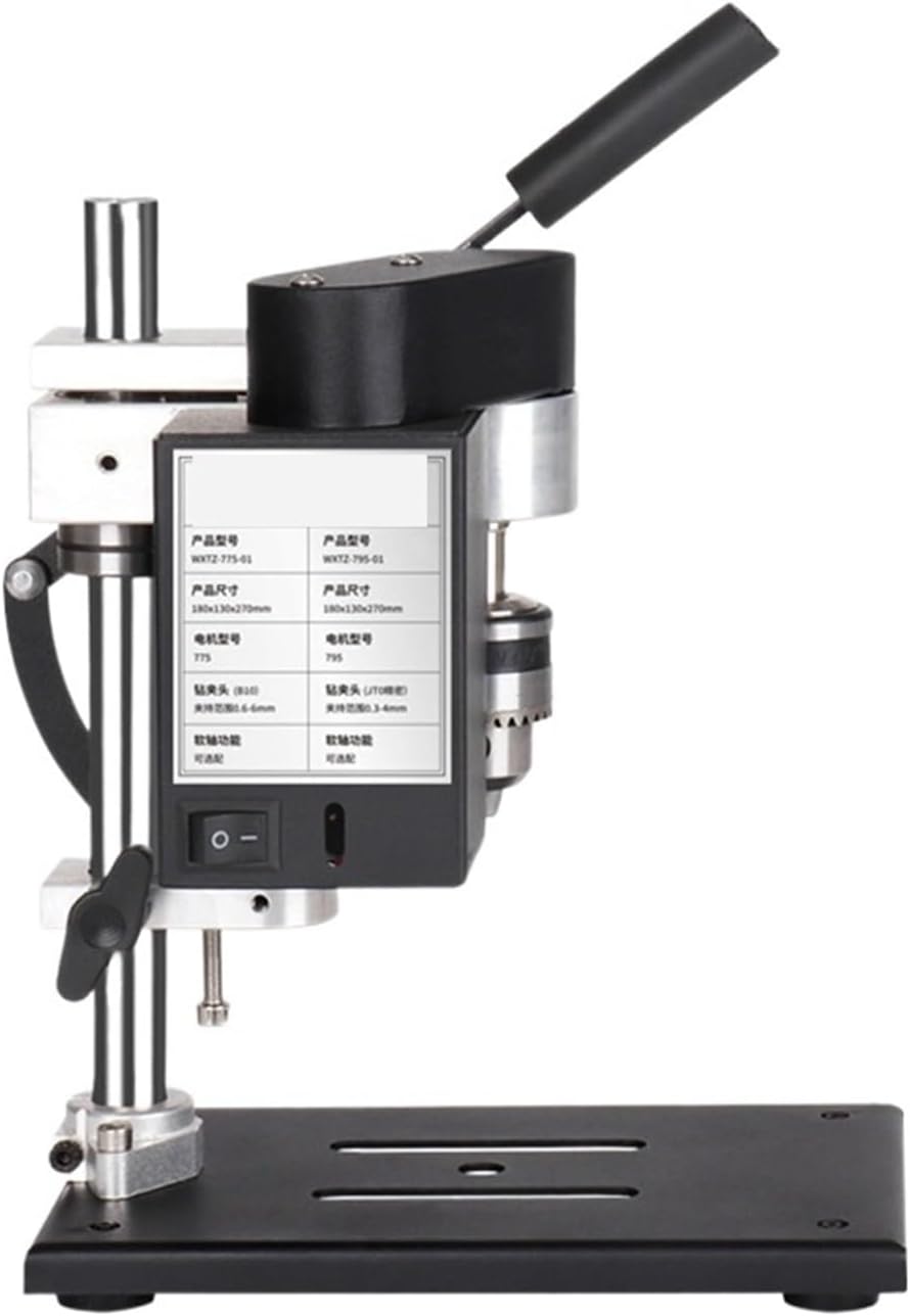 Bench Drill, Mini Drill Press Small DC Speed Regulating Electric Drill Drilling Machine Desktop Bench Drill Precision Electric Drill Stand(Set meal 4)
