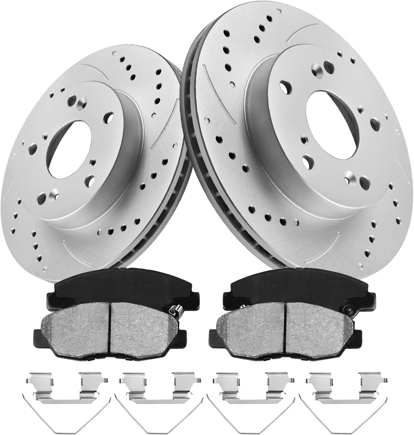 Anpulsero Brake Pads And Rotors Kit Front Compatible with 2012-2015 Honda Civic, Automotive Replacement Brake Kits Geomet 31601 D1578-8791 Drilled And Slotted Rotors Ceramic Brake Pads 262mm(10.3in)