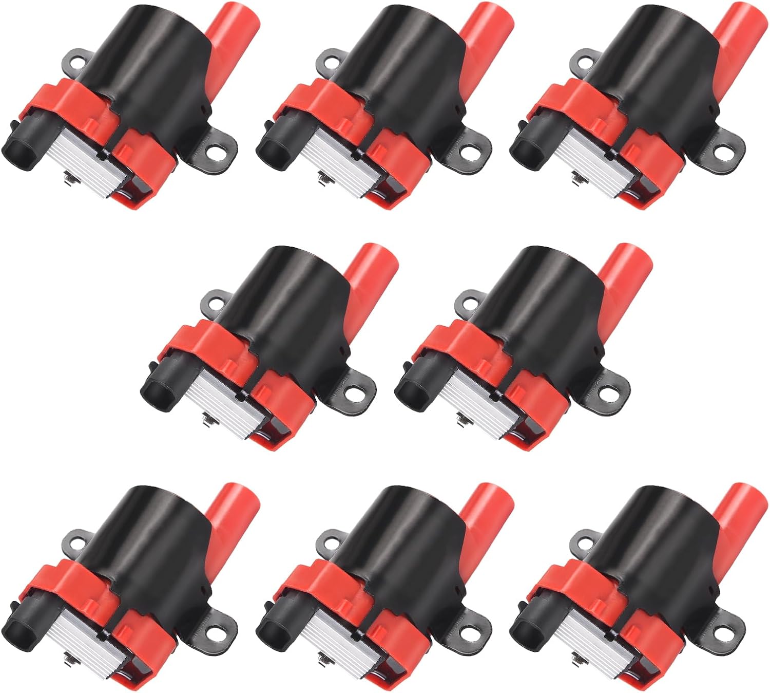 ITOM Ignition Coil Pack UF262 Compatible with GMC for Chevy Silverado 1500 2500 for Tahoe Suburban Express Sierra Savana 4.8L 5.3L 6.0L for Yukon XL 1500 for Cadillac Escalade 2002-2005 Red Set of 8
