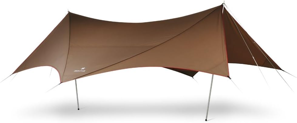 Snow Peak HD Tarp Shield Hexa Evo Pro, Brown, Polyester, Water Repellent, L 31' W 7.8' H 9.1', Tarp, Tent-Tarps