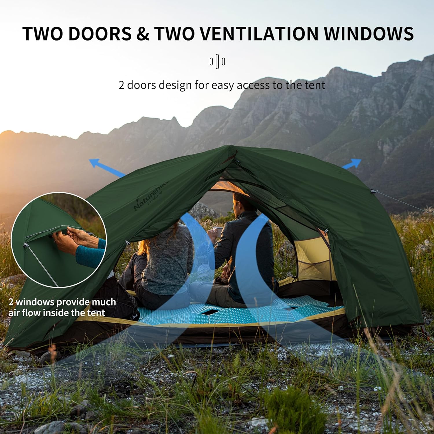 Naturehike Star River 2 Person Backpacking Tent, Lightweight Waterproof 2 Person Camping Tent, Double Layer Two Person Tents for Camping, Hiking, Cycling
