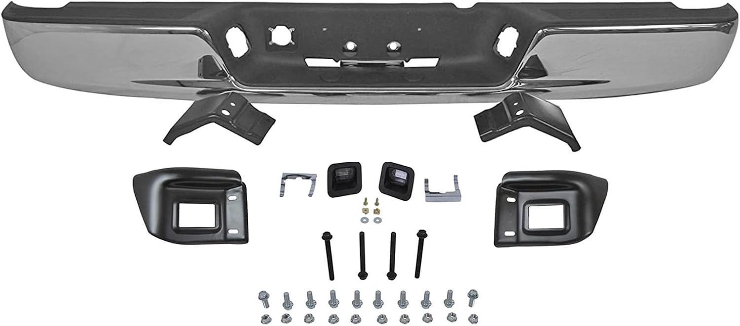 ACANII - For 2002-2008 Dodge Ram 1500 03-09 Ram 2500 3500 Piackup Truck Chrome Steel Rear Srep Bumper Complete Assembly