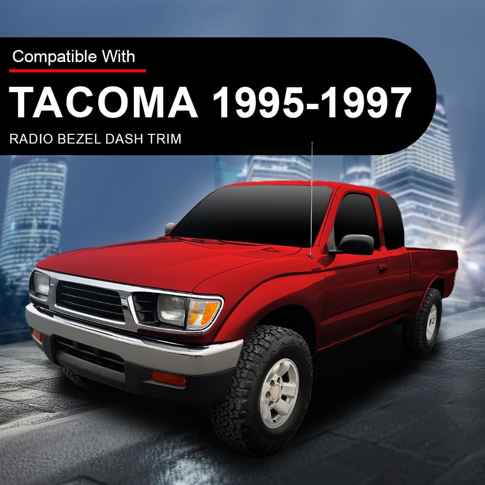 Radio Bezel Dash Board Trim, Fit Toyota Tacoma 1995 1996 1997, Dashboard Panel, Black