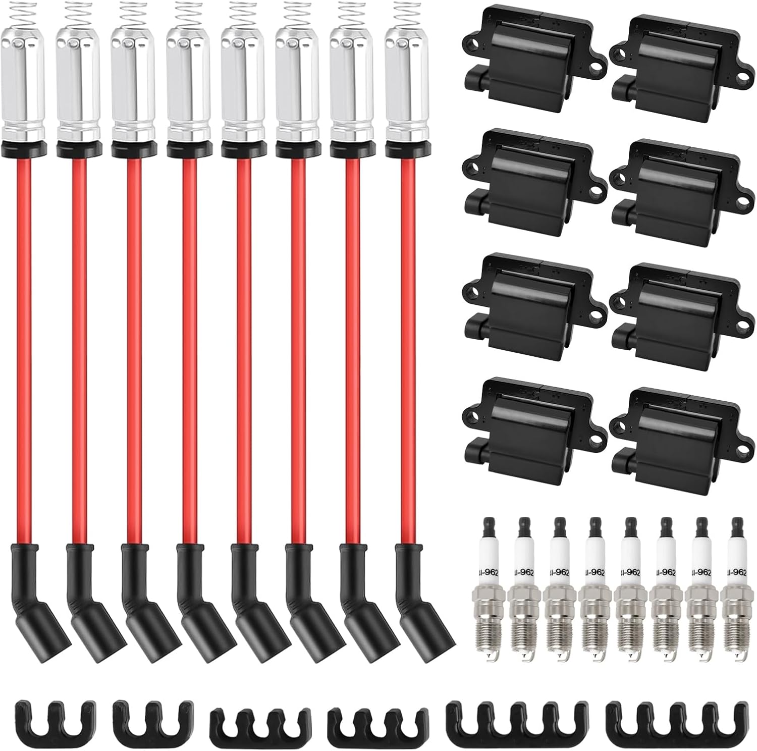 8 Pack UF271 Ignition Coils with Spark Plugs Coil Pack Kits Compatible with Silverado/Sierra 1500 2500 3500 Compatible with Yukon XL 1500 2500 1999-2007 4.8L 5.3L 6.0L 19299585 19299585