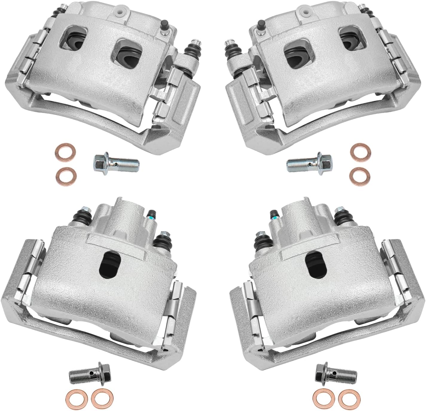Detroit Axle - 4pc Brake Calipers for 2005-2006 Dodge Durango, 2002-2005 Ram 1500, 4 Front and Rear Disc Brake Calipers 2003 2004 Replacement