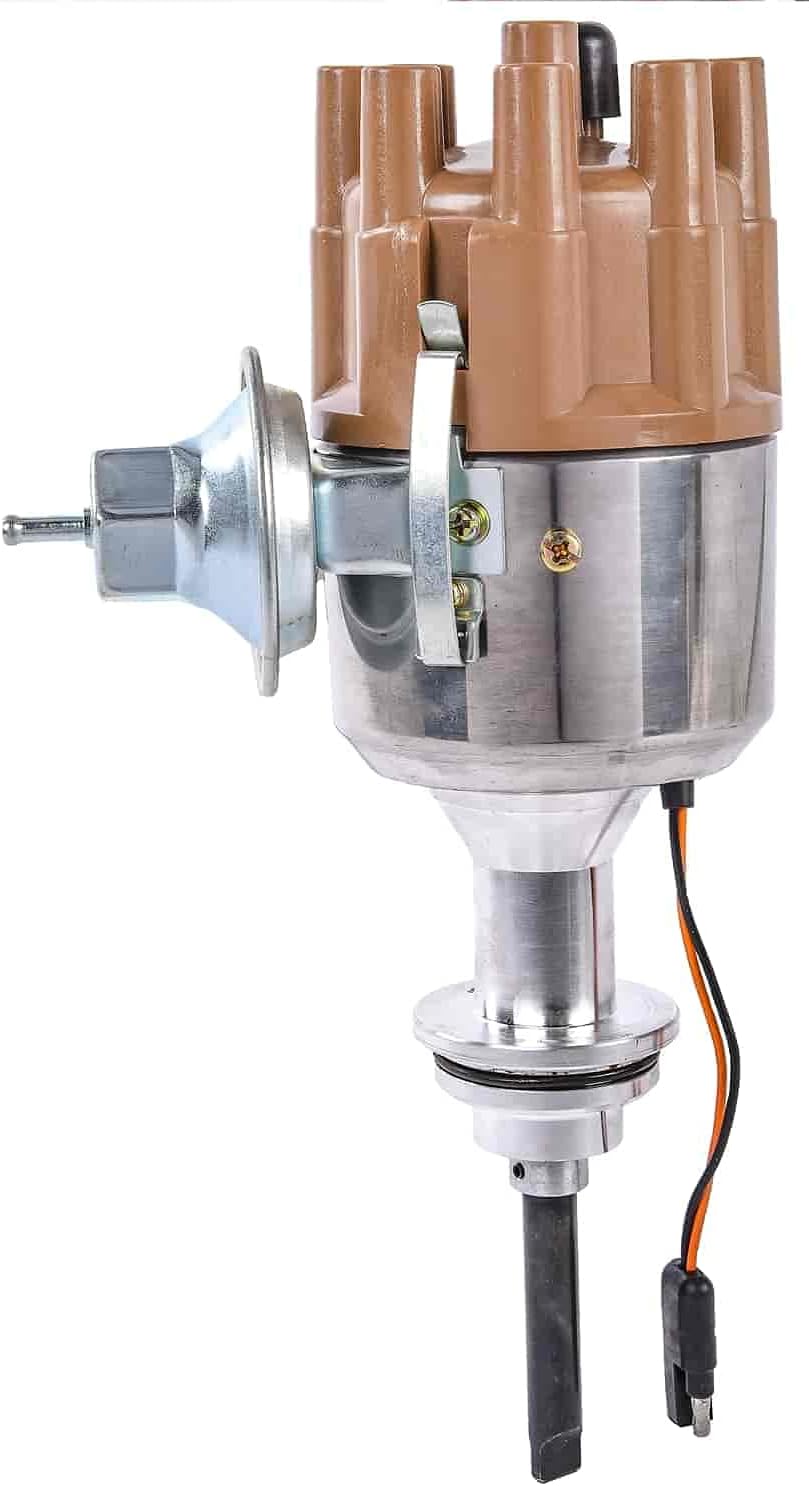 JEGS Vacuum Advance Electronic Distributor | Fits Big Block Mopar “RB” 413, 426W, 440, & 426 Hemi Engines | Polished Aluminum Housing | Steel Distributor Gear