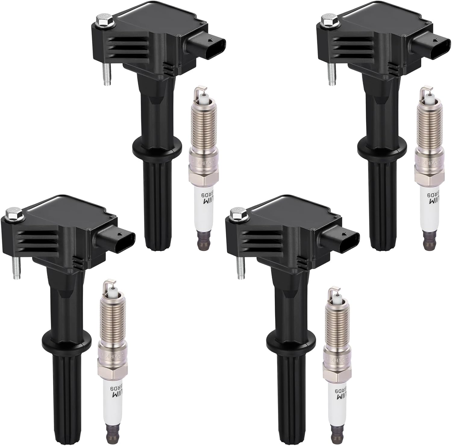 UF837 Ignition Coils & 94051 Spark Plugs Compatible with Chevy Spark 2016-2020, 1.4L L4 - Replaces KD-7209-4PCS