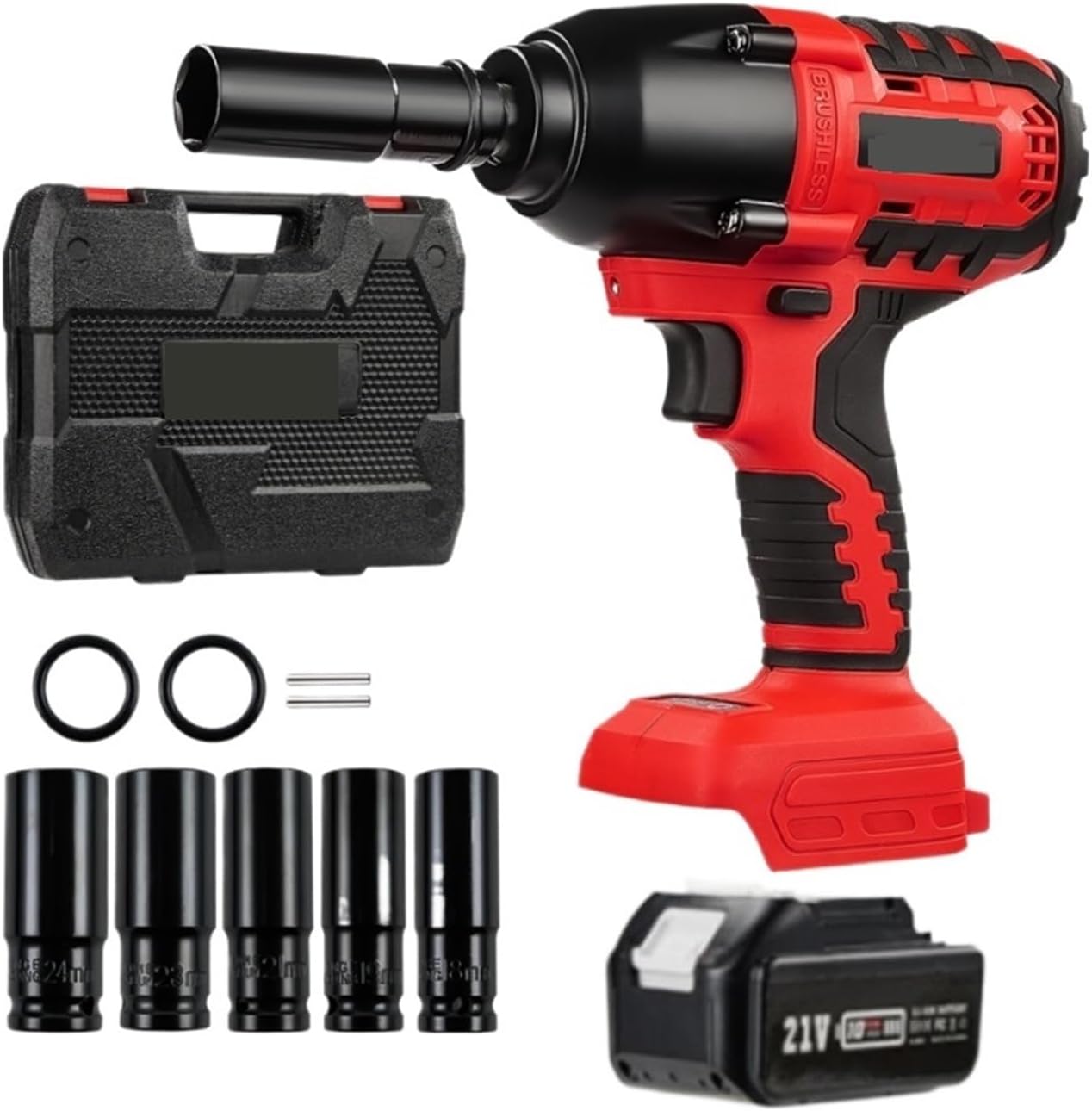 Impact Driver Brushless Cordless Impact Wrench 950N.m 1/2 Inch Socket Electric Wrench Power Tools Rechargeable for 18V Battery(0ne 4a Battery)