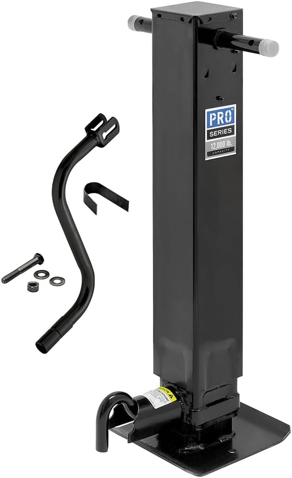 Reese Pro Series 1400980376 Square Trailer Jack, No Mount, 12,000 lbs. Support Capacity, Sidewind, Weld-On, 12-1/2 Inch Travel