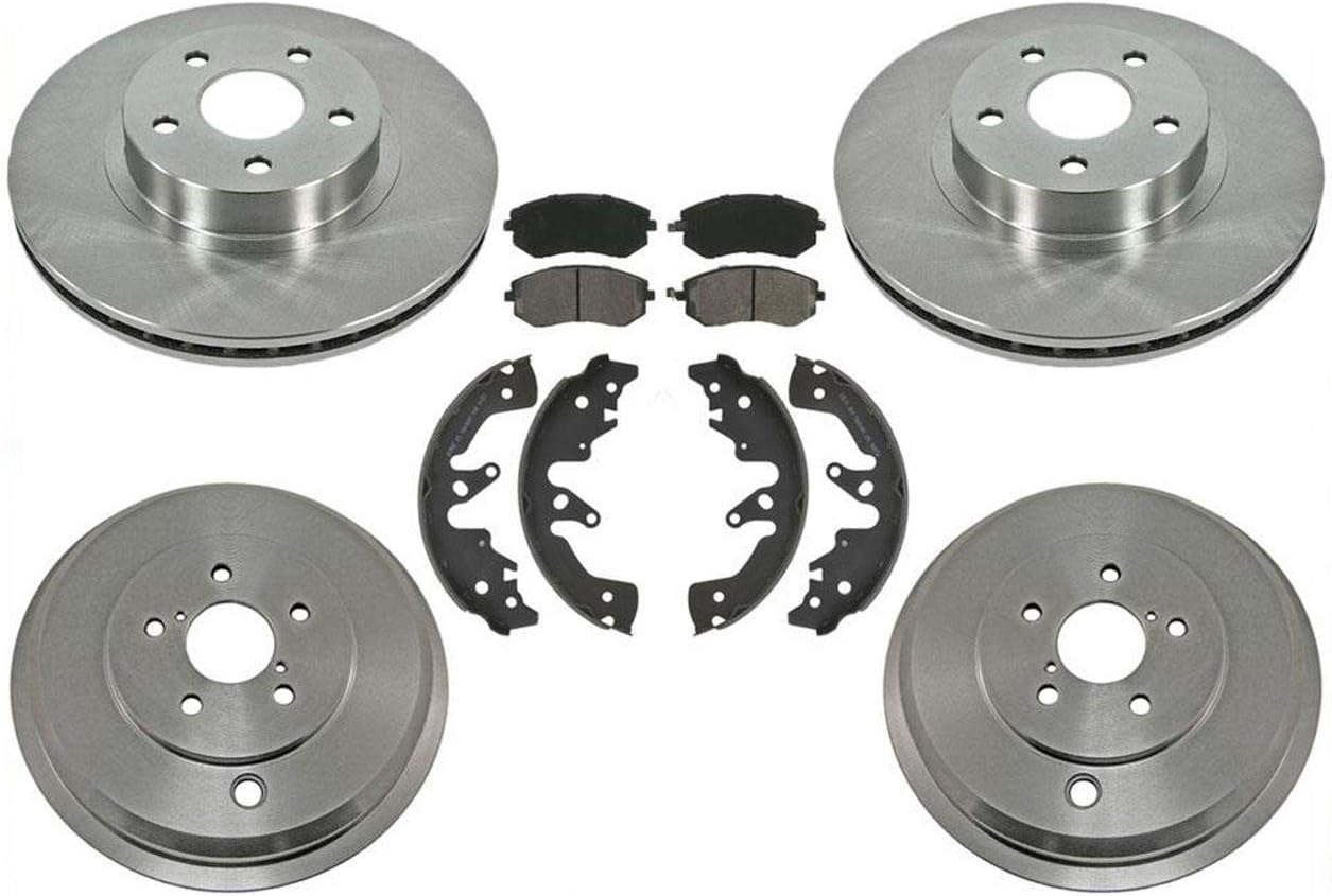 Front Rotors Brake Pads Rear Drums & Shoes for Subaru Impreza 2.5L 2008 REF OE Drum # 26700FG000