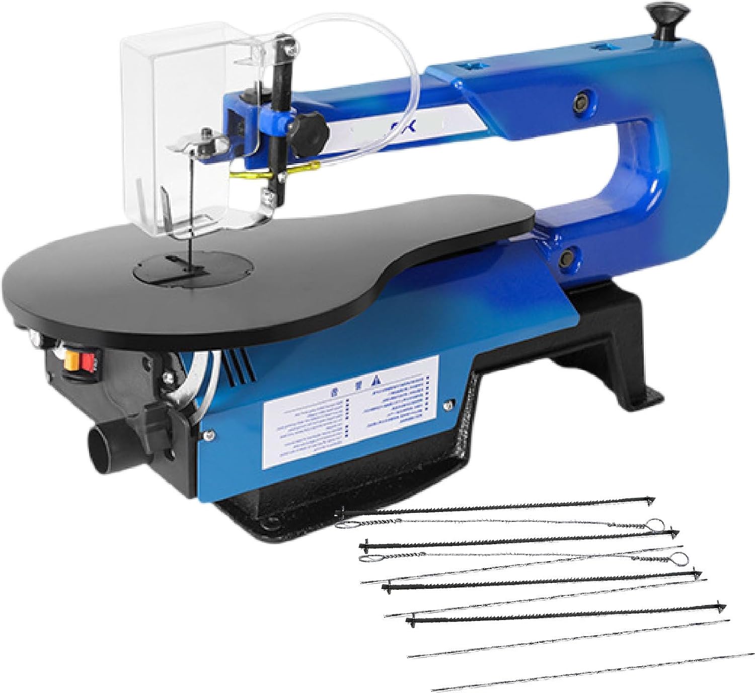 Variable Speed Scroll Saw 16-Inch |0-50mm Cutting Height Adjustable, 45° Bevel Cuts, with Anti-Vibration Base & 10 Saw Blades | for Detailed Wood Art & DIY Projects StandardModel