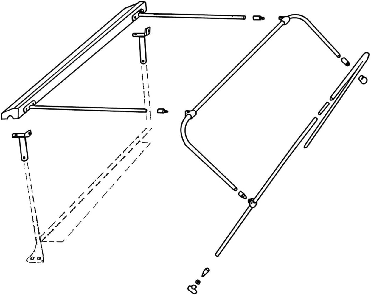 Deluxe 1915-25 Compatible with Ford Model T Roadster/T-Bucket Top Bow FCompatible with Rame Kit