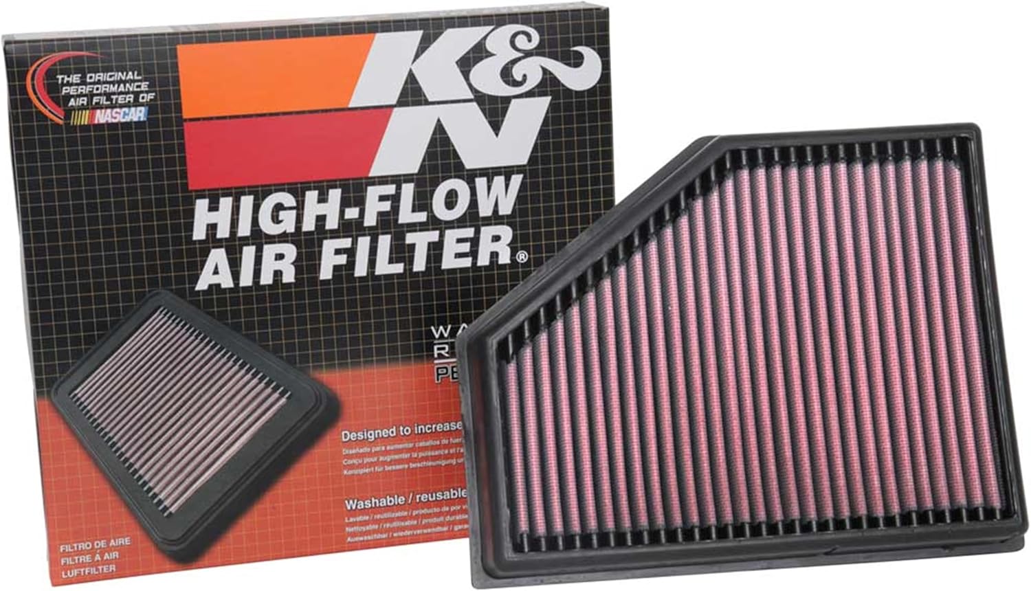 K&N Engine Air Filter: Increase Power & Acceleration, Washable, Premium, Replacement Car Air Filter: Compatible with 2016-2020 BMW 750d; 2017-2020 BMW M550d, 33-3134