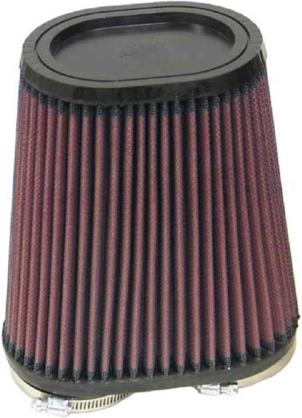 K&N High-Flow Original Lifetime Universal Clamp-On Air Filter: High Performance, Premium: Flange Diameter: 2.375 In, Filter Height: 6.75 In, Flange Length: 0.375 In, Shape: Oval Straight, RU-4710