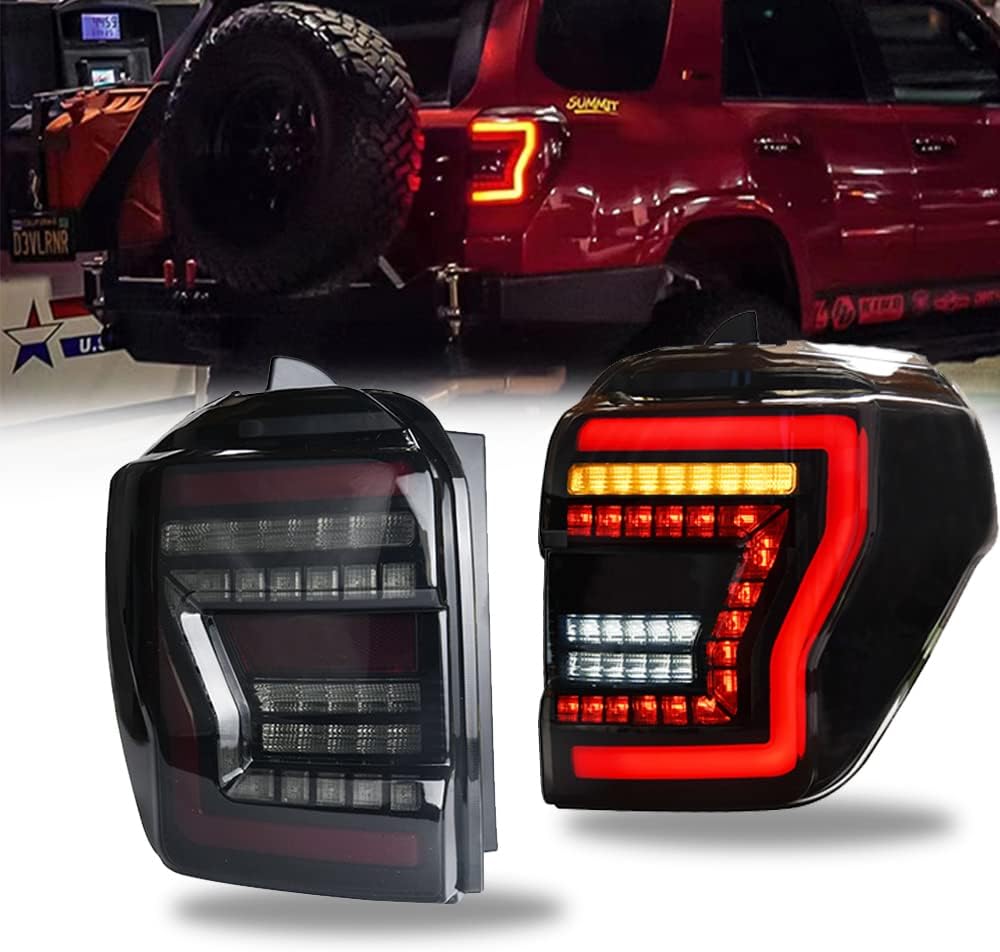 LED Tail Light Kit Suitable For Toyota 4Runner 2010-2023 Black Housing Flowing Light Effect Easy Installation