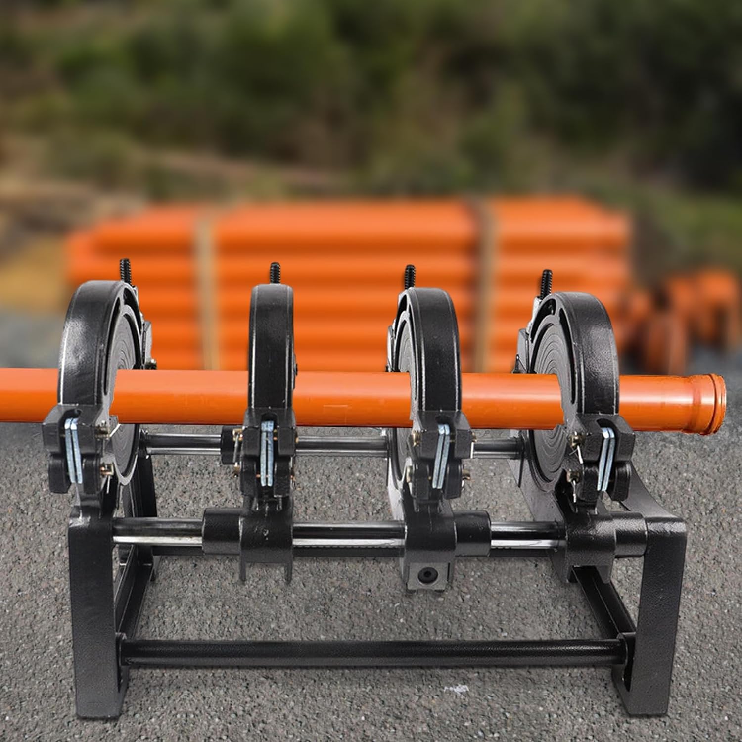 Pipe Fusion Welder, Manual Hdpe Pp Pe Pvc Butt Welding Machine with 4 Clamps, Copper Motor, Aluminum & Steel Body, Non-Stick Coating, for Plastic Pipe Welding In Construction & Plumbing