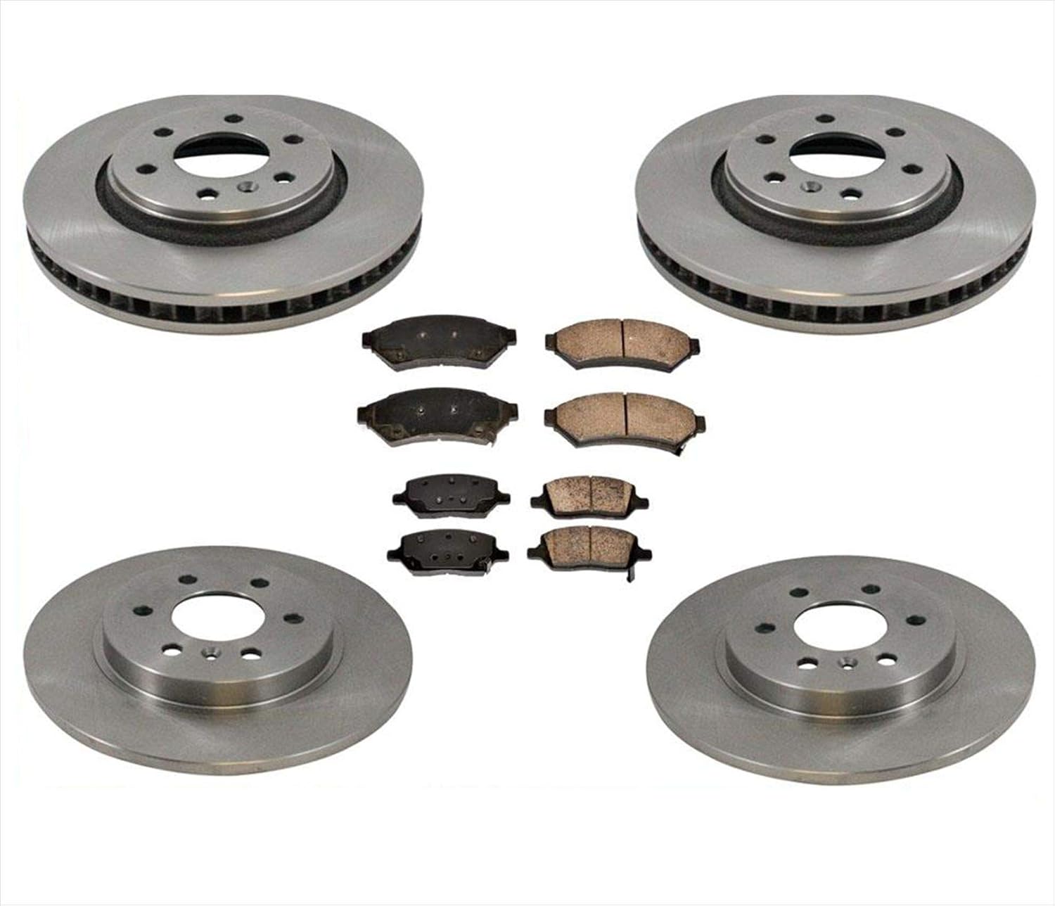 Disc Brake Rotors Front & Rear & Ceramic Pads For Chevrolet Uplander 2006-2009