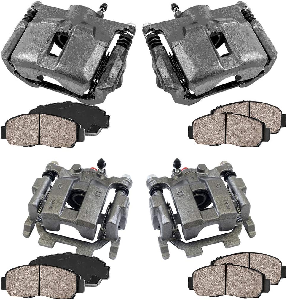 Callahan Brake Parts CCK02904 FRONT + REAR [4] Premium Grade Loaded OE Calipers + Ceramic Brake Pads Kit