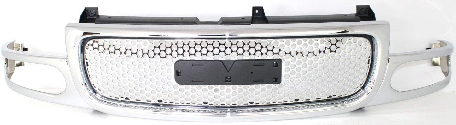 Garage-Pro Grille Assembly For 2001-2006 GMC Yukon & Yukon XL 1500, Denali Models, V8, 6.0L Engine, Chrome Shell and Insert, Front Grill