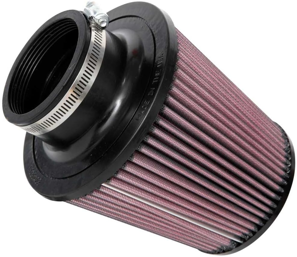 K&N High-Flow Original Lifetime Universal Clamp-On Air Filter: High Performance, Premium, Washable: Flange Diameter: 3 In, Filter Height: 6 In, Flange Length: 1.75 In, Shape: Round Tapered, RU-4180