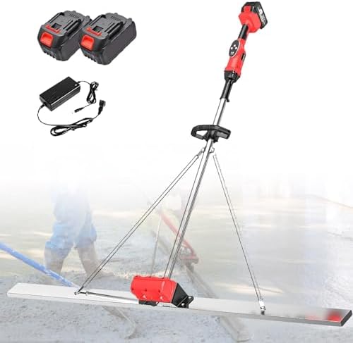 Cordless Concrete Screed Machine - Second Gen Brushless Motor, Battery Powered Leveling Tool with 2 × 25000mAh Lithium Batteries for Driveway & Sidewalk - 1.8M Dual Motor