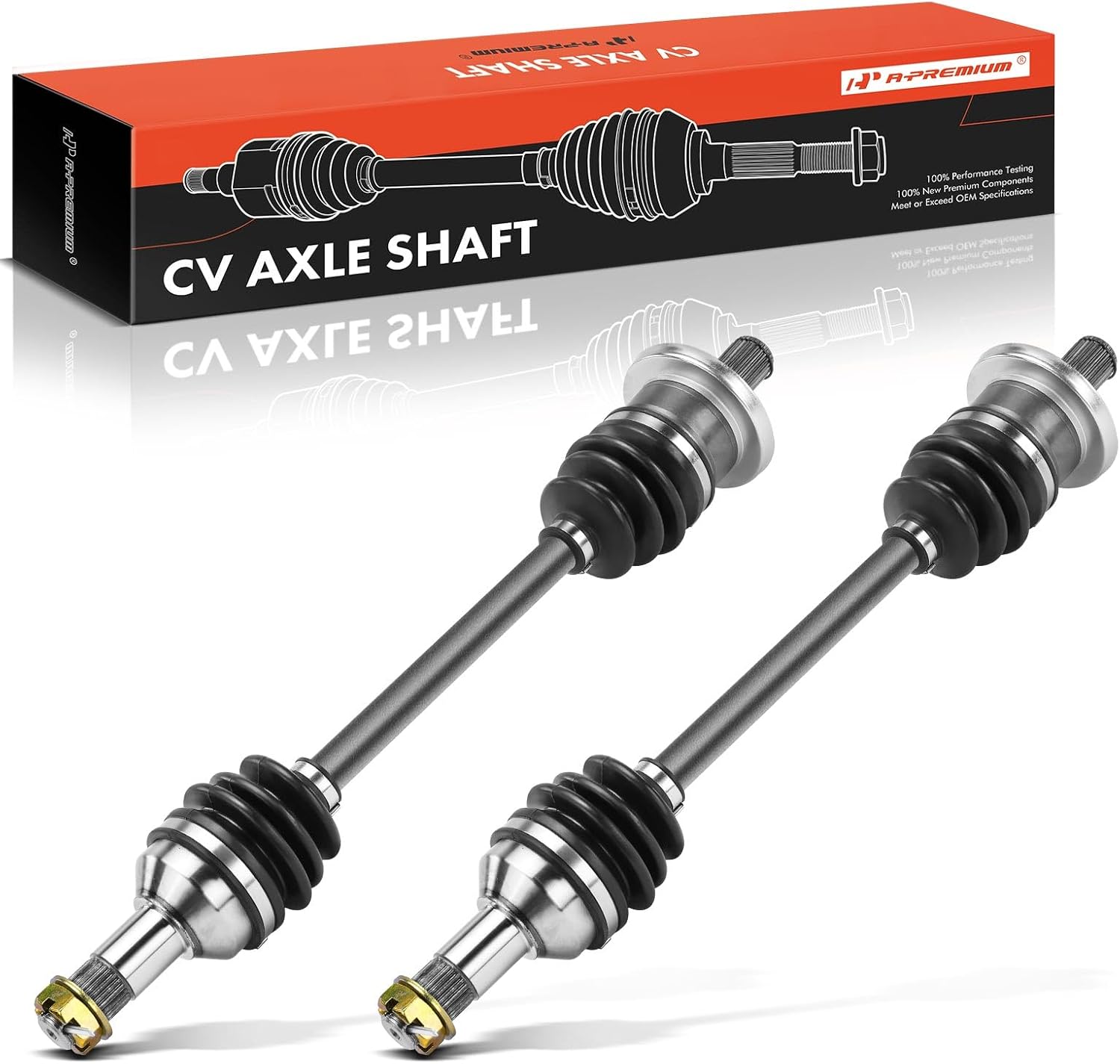 A-Premium Pair (2) Rear CV Axle Shaft Assembly Compatible with Arctic Cat 400 450 500 550 650 700 1000 Thunder Cat, 4x4 Models, Driver and Passenger Side, Replace# 1502-938