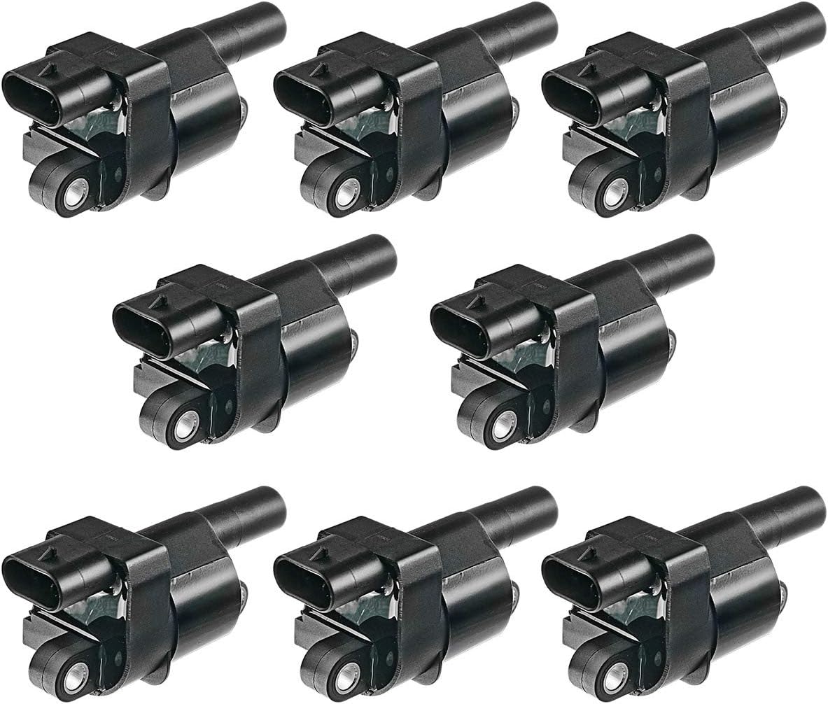 A-Premium Engine Ignition Coil Pack Compatible with Chevrolet Corvette, Avalanche, Silverado 1500 2500 3500 HD & GMC Savana 1500 2500 3500 & Cadillac Escalade, 8-PC Set
