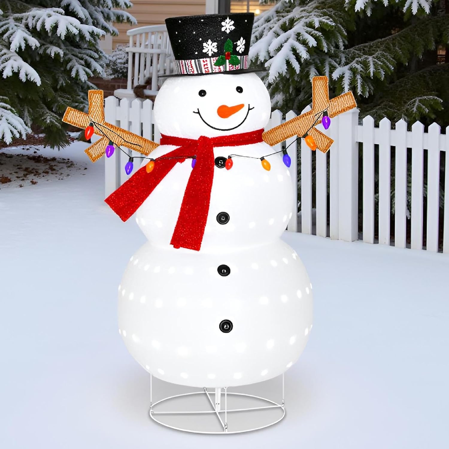 5ft Lighted Pop-up Snowman Outdoor Christmas Lawn Decor, 60