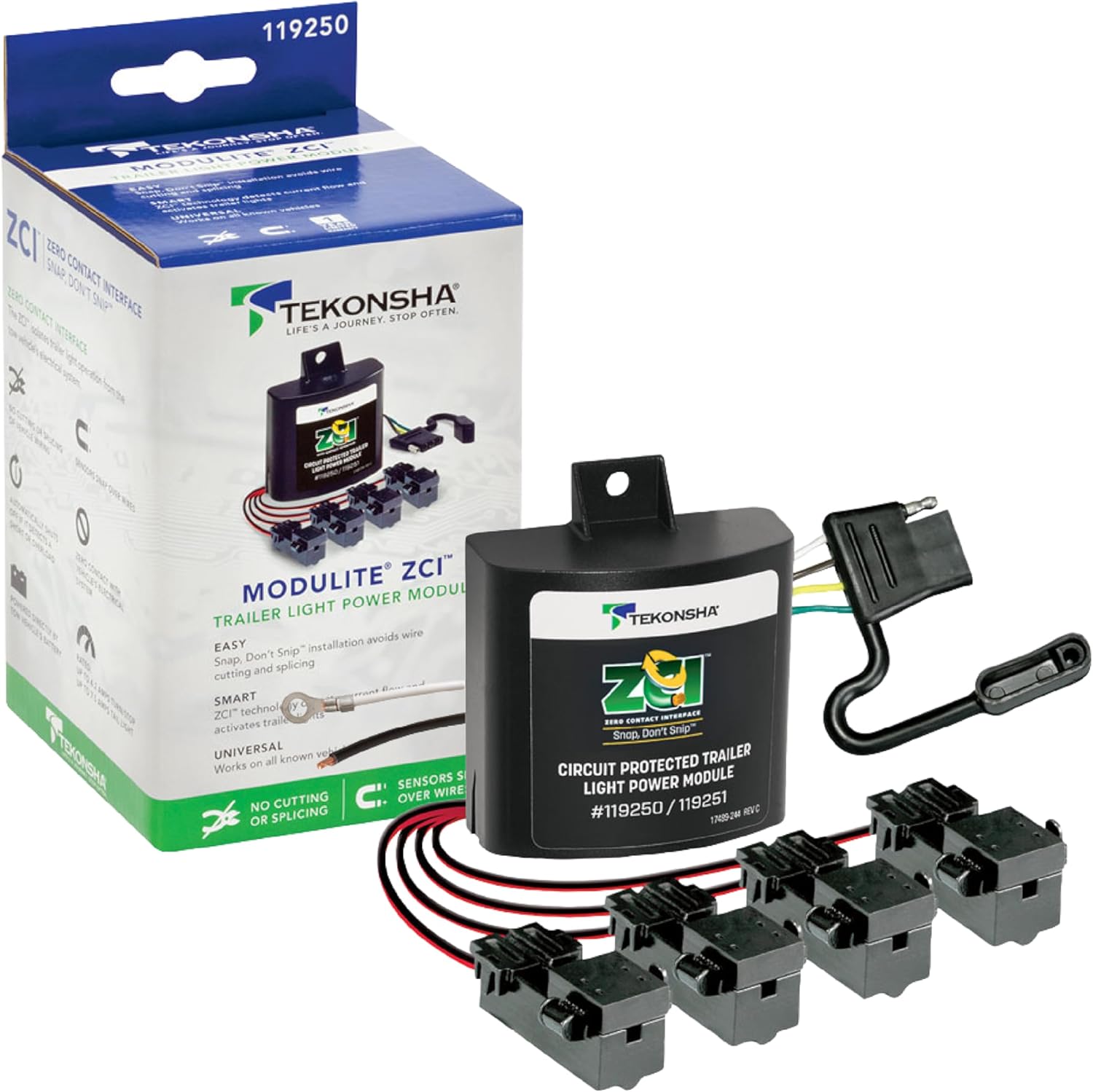 Tekonsha 119250 ZCI Zero Contact Interface Universal ModuLite, Works With PWM or Multiplexed Systems Requiring 2 or 3 Wire Hookup