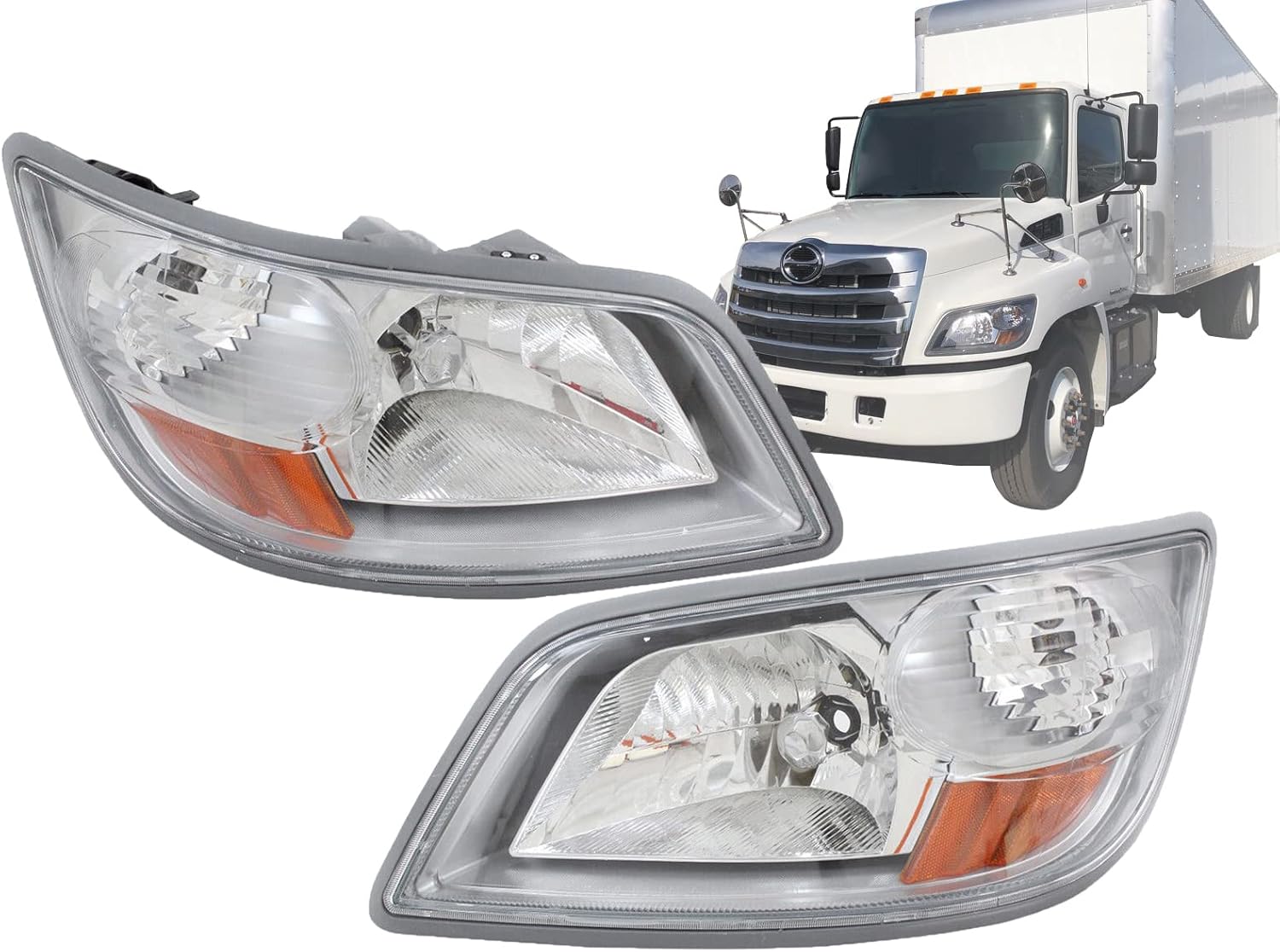Auto Parts Avenue APA Replacement Headlamp for 2006-2020 Hino 238 258 268 338 165 185 Pair Passenger and Driver