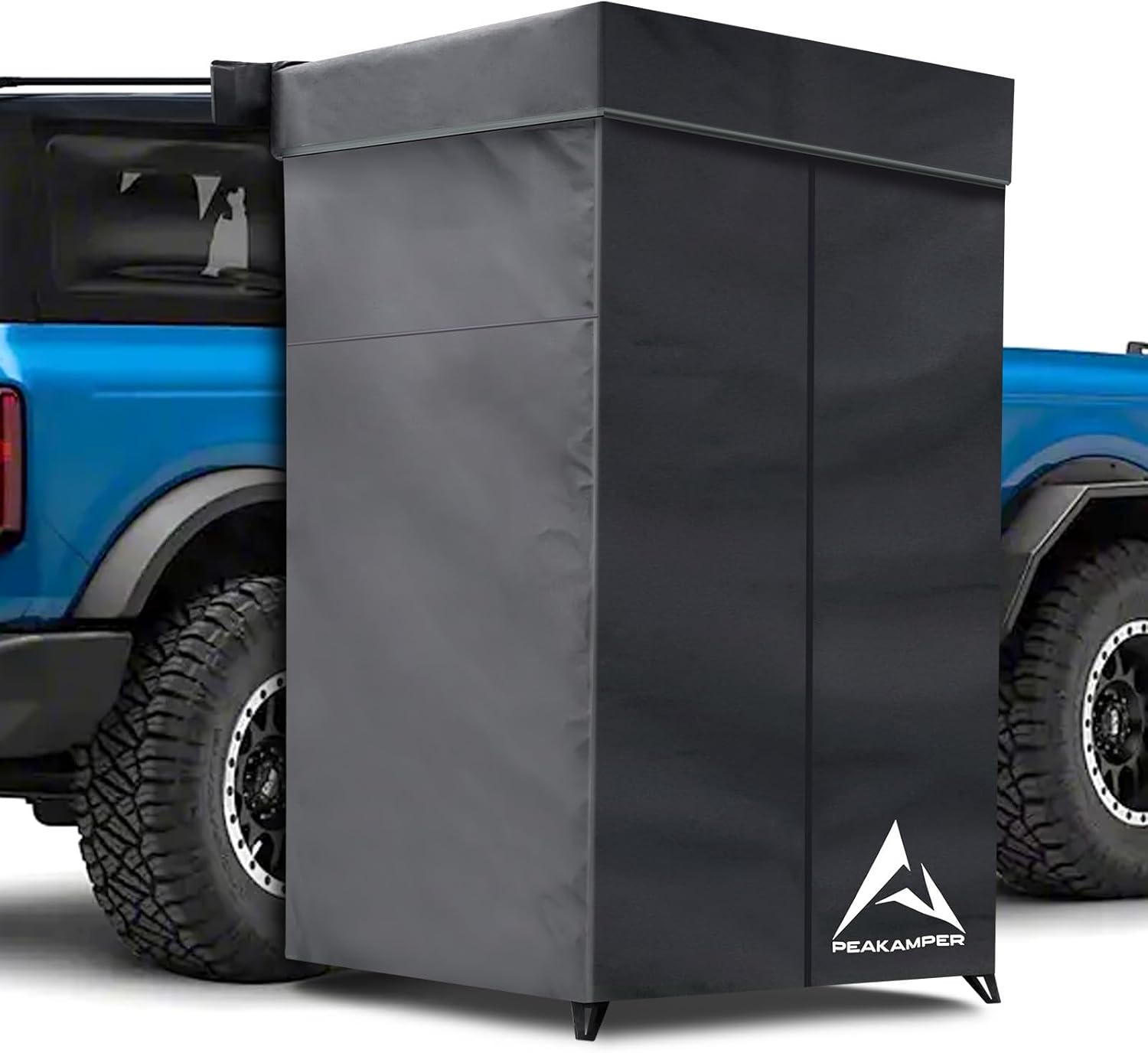 Shower Awning Tent with Roof 3ft x 3ft, Vehicle Side Shower Room LED Light, Camping Privacy Shelter Restroom Bathroom, UV-Resistant Waterproof Storage
