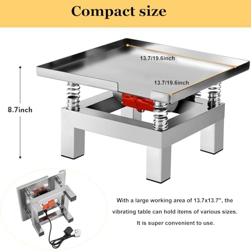 Mini Concrete Vibrating Table 35x35cm/50x50cm - Compact Vibration Test Bench for Smooth Finishing - 19.6x19.6inch Small Electric Vibration Table