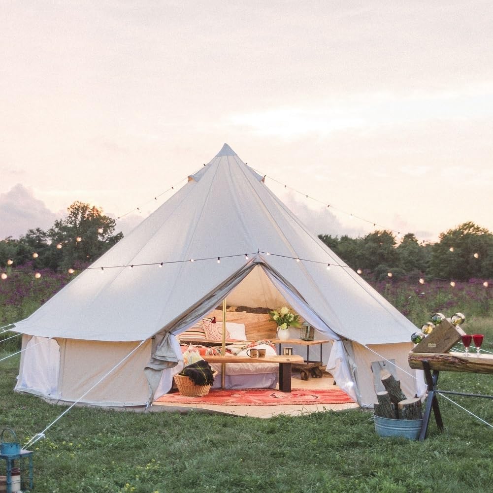 Dream House Outdoor Waterproof Cotton Canvas Family Camping Bell Tent
