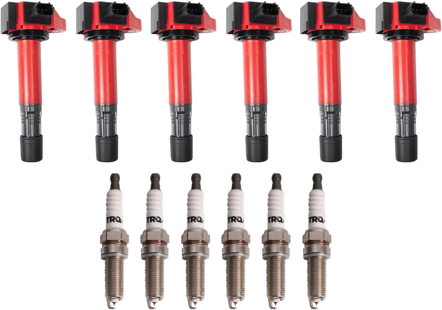 TRQ Ignition Coil and Spark Plug Kit 12 Piece Coil on Plug Compatible with 2014-23 Acura MDX 14-20 RLX 15-20 TLX 16-21 Honda Pilot 18-21 Odyssey 19-20 Passport 17-20 Ridgeline