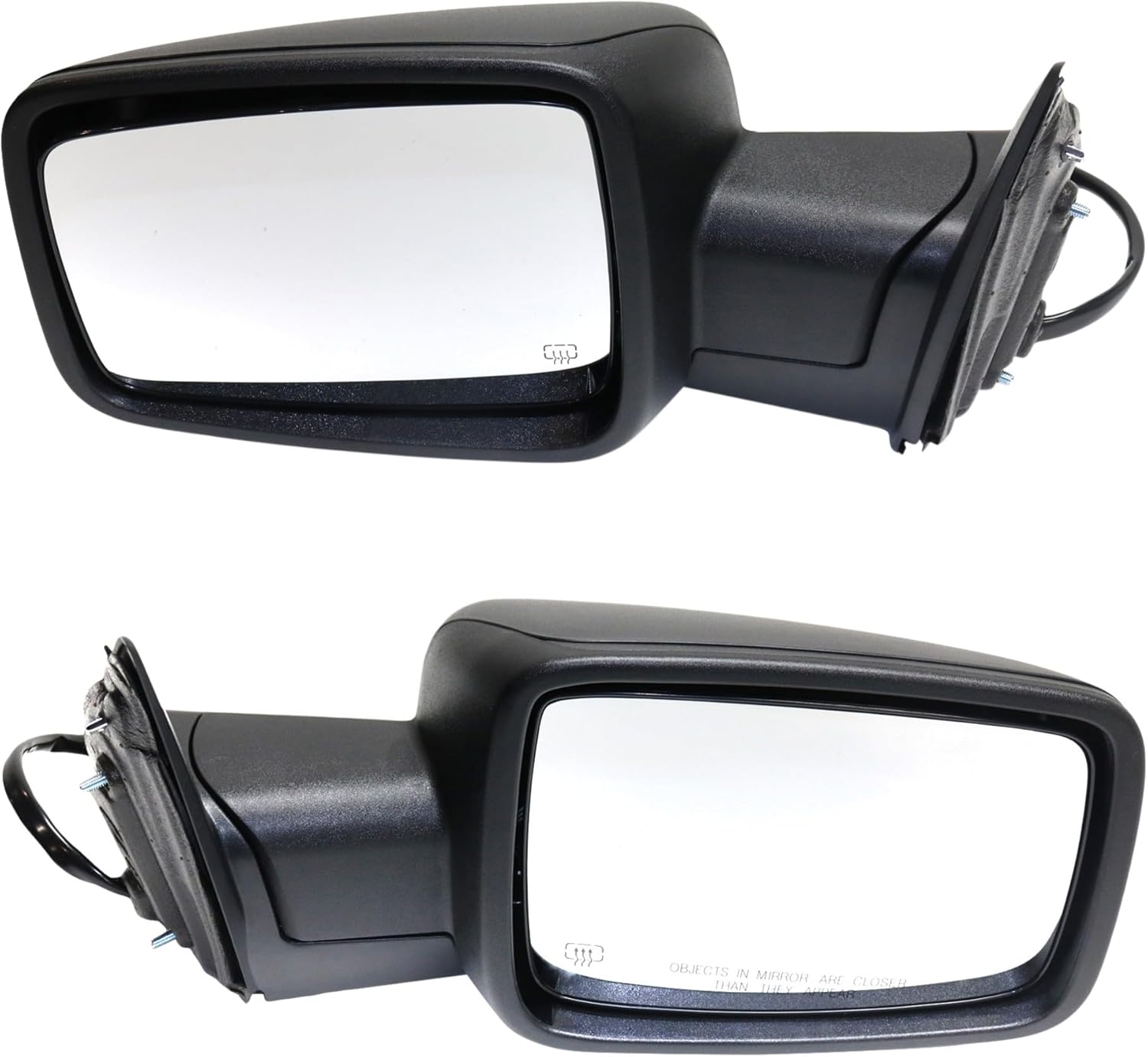 Garage-Pro Power Heated Mirrors For Ram 1500 2013-2018, Dodge Ram 1500 Accessories, Textured, Power Fold With Signal Light & Puddle Lamp; Without Blind Spot Monitor & Memory