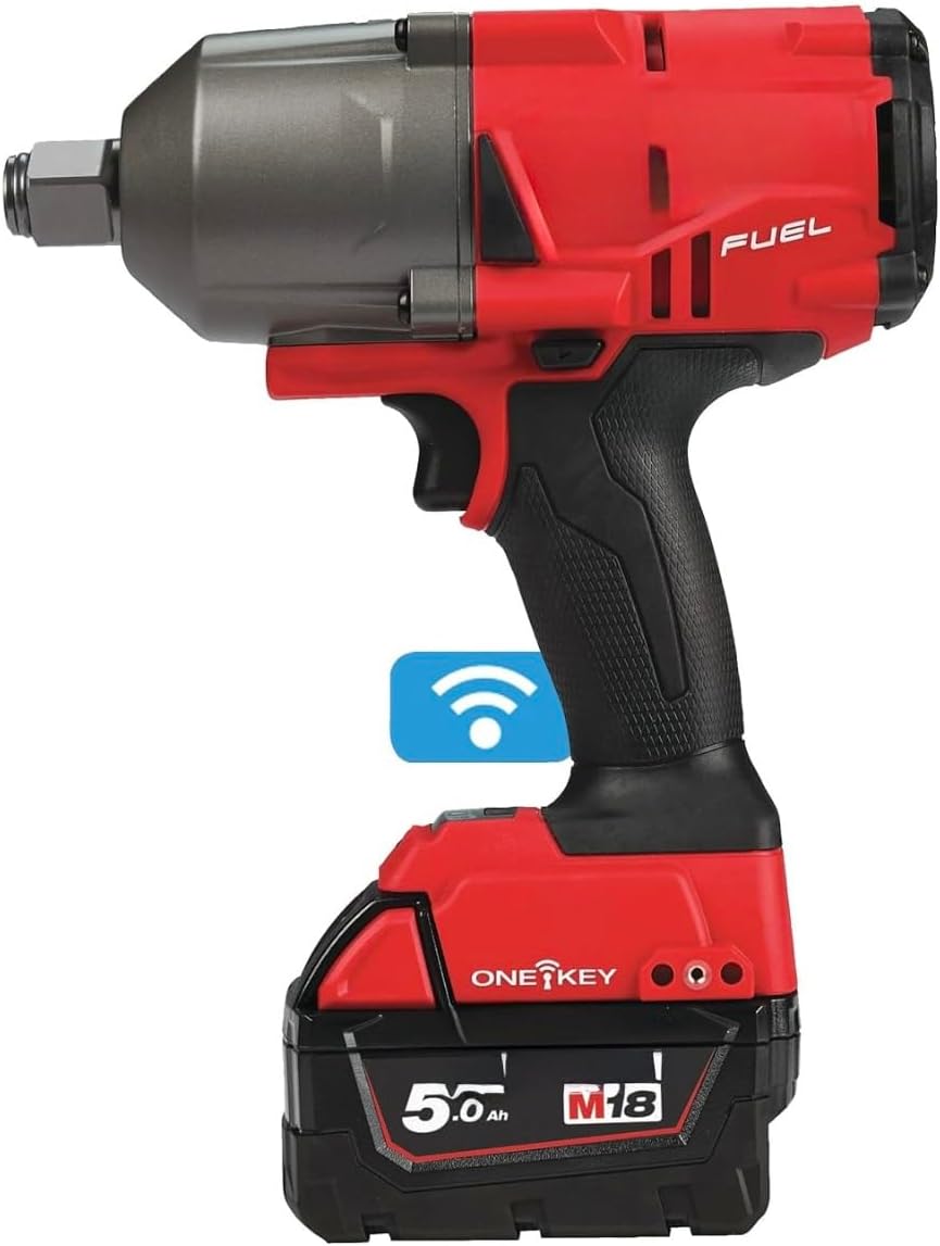 Compatible FUEL ONE-KEY Cordless Impact Wrench, M18 5.0Ah Battery, Red and Black