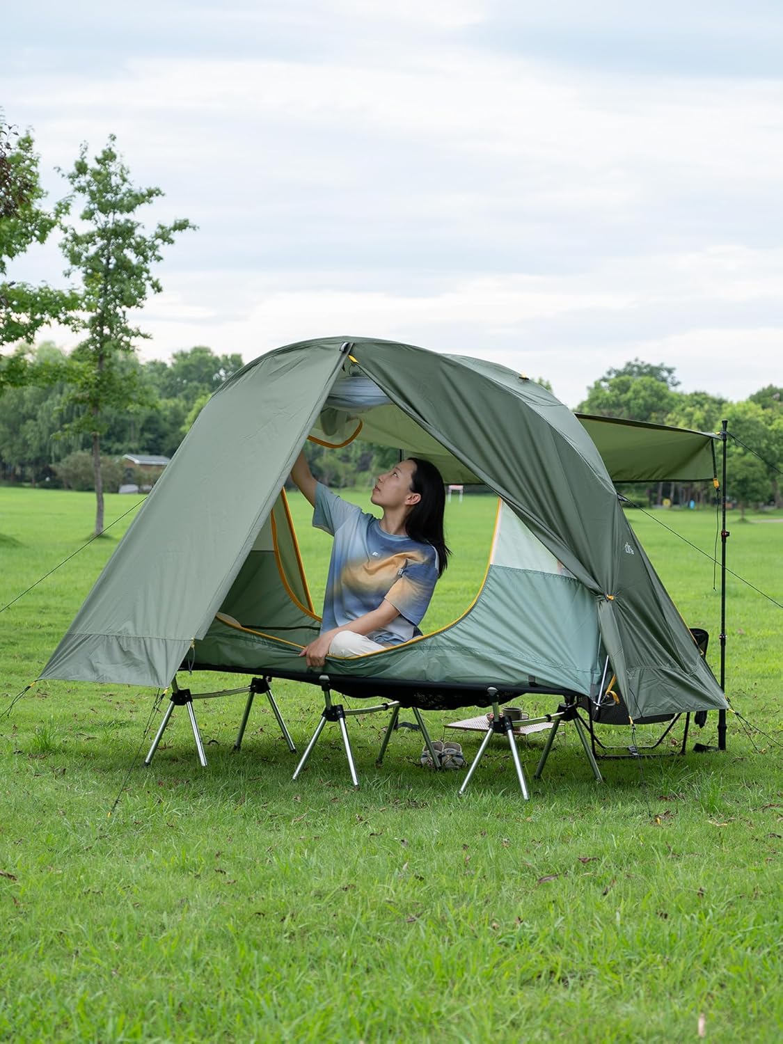 iClimb Ultralight 4 Season Solo Tent Waterproof with Snow Skirt Rainfly, Ground/Off The Ground Tent for Backpacking Camping Hiking Trekking Mountaineering