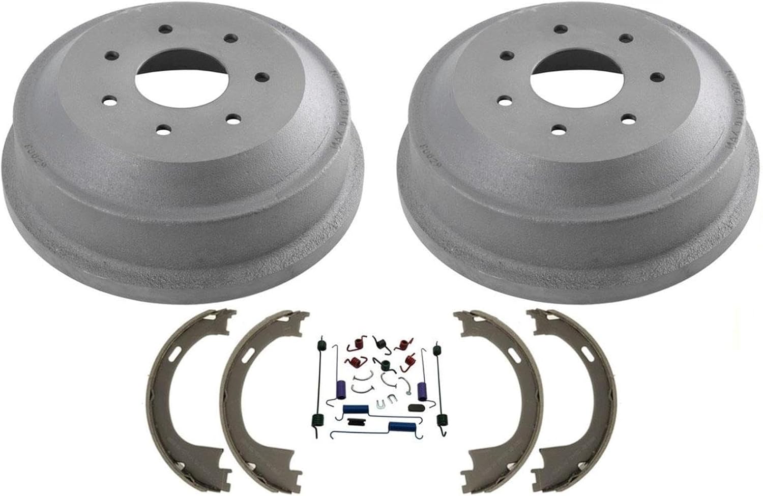 Rear Brake Drums and Shoes Replacement Parts For Ford F250 W/ 12x2.5 Inch 7 Stud 1997 1998 1999