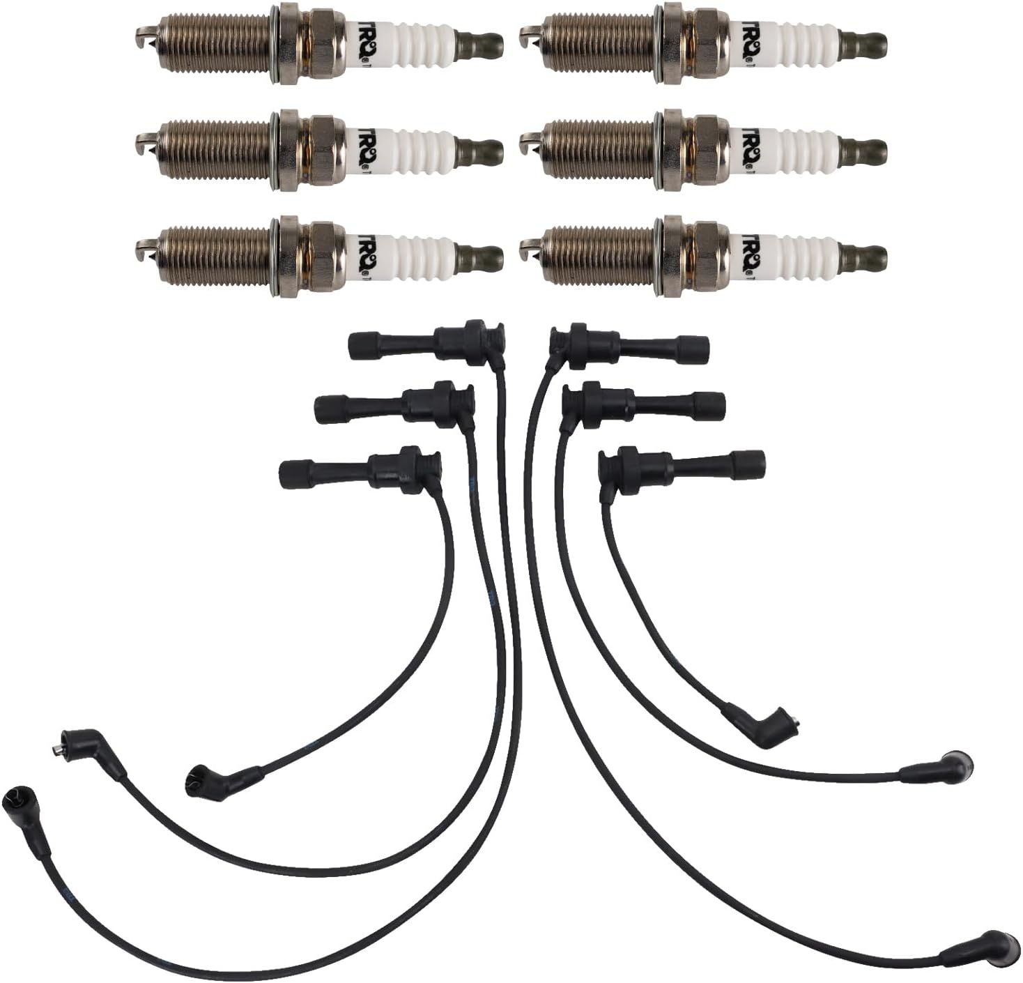 TRQ Spark Plug Kit 7 Piece Iridium Spark Plugs Compatible with 1991-1999 Mitsubishi 3000GT 1992-1995 Diamante