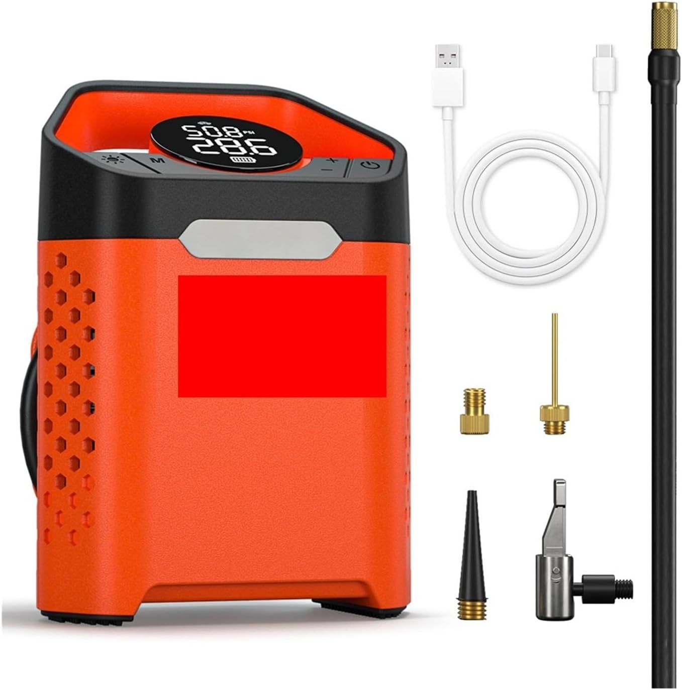 V3 Portable Tire Inflator Pump 160 PSI Car Compressor 100% Duty Cycle 7800mAh Air pump For Cars Motorcycles Bicycle(V3 Orange)