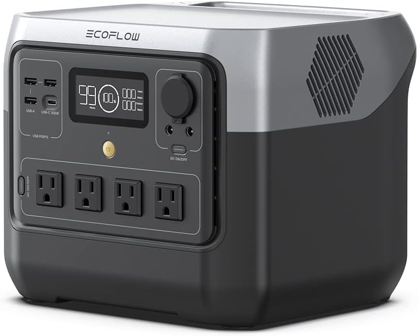 EF ECOFLOW Solar Generator RIVER 2 Pro 768Wh LiFePO4 Battery with 220W Solar Panel, 4x800W AC Outlets (1600W Surge), Portable Power Station for Home Backup Outdoors Camping RV Emergency