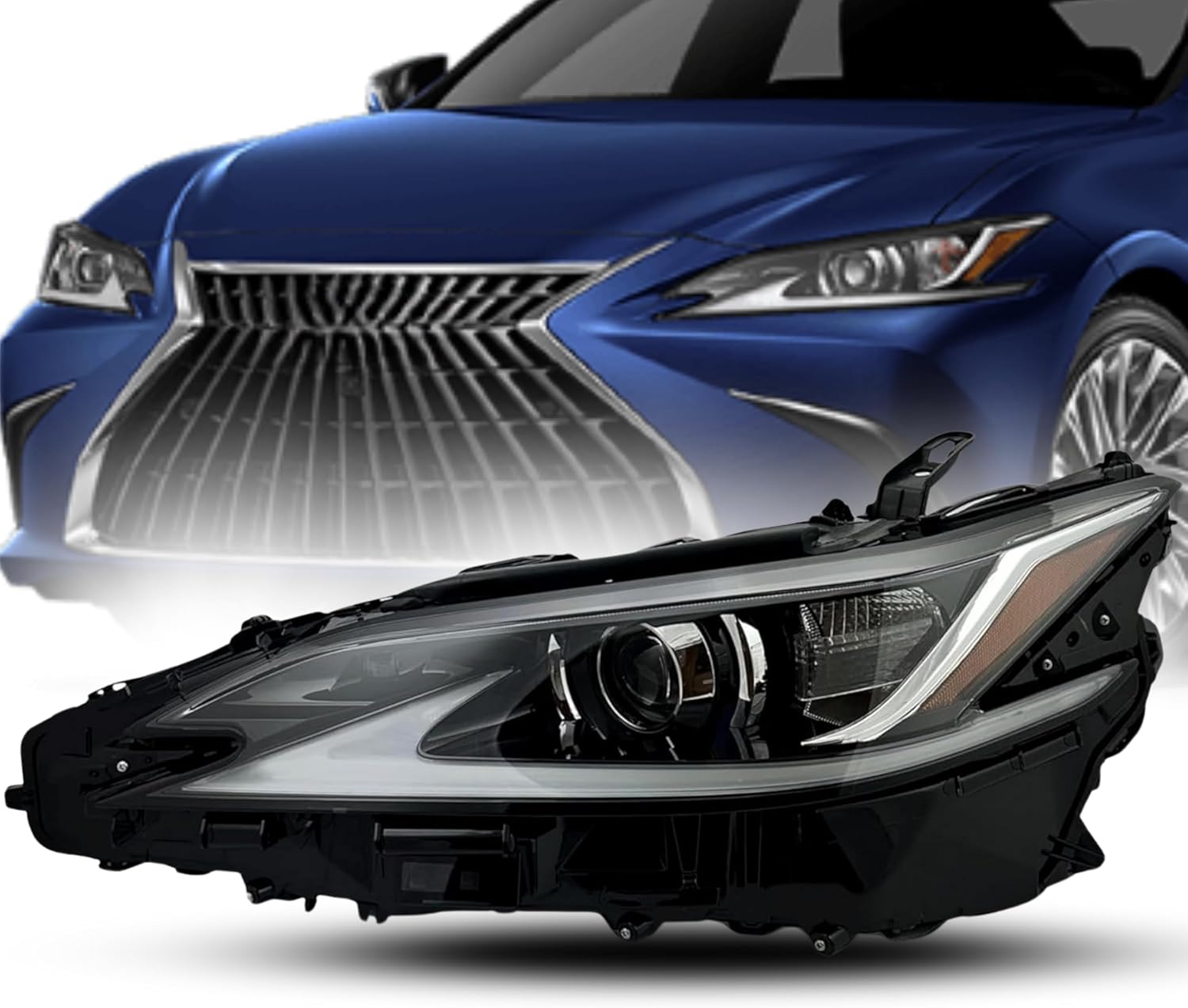 ALLIGATOR AUTO LIGHTS Replacement For Lexus 2019 2020 2021 ES300h/ES350/ES250 LED Headlight Assembly, Single Beam, Japan Built, Left/Driver Side, LX2512186/ 81185-33F30, 81185-33F31 /114-10679L, DOT