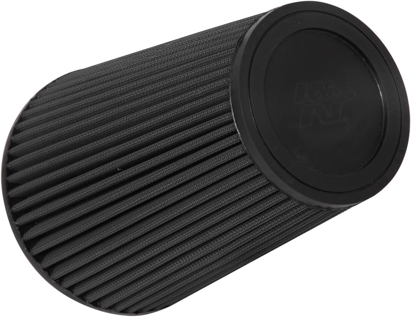 K&N Dryflow Lifetime Universal Clamp-On Air Filter: Dry Synthetic, Washable, Oil-Free: Flange Diameter: 5 In, Filter Height: 8.75 In, Flange Length: 1 In, Shape: Round Tapered, RU-3107HBK