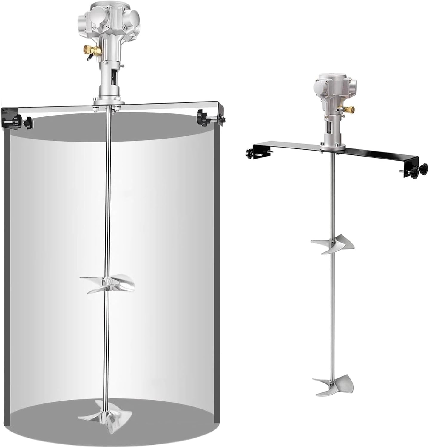 55 Gallon 3/4HP Pneumatic Paint Mixer, 400L Tank Barrel Air Agitator, Paint Stirring Machine Mix Tool for Viscous Liquid Ink Dye(Aluminum Alloy Blade)