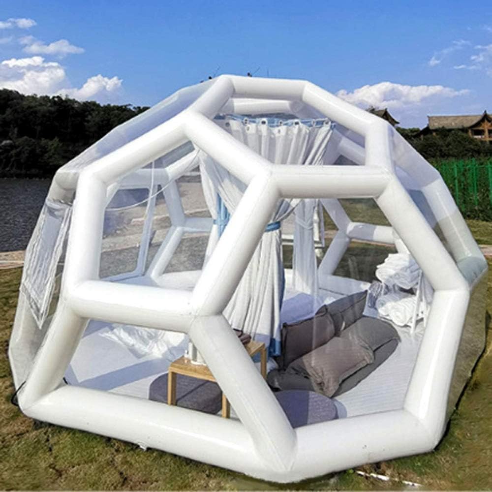 Outdoor Transparent Tent, Single Layer Closed-Air Transparent Football Tent Outdoor Spherical Inflatable Luxurious Inflatable Bubble Tent Family Camping Backyard