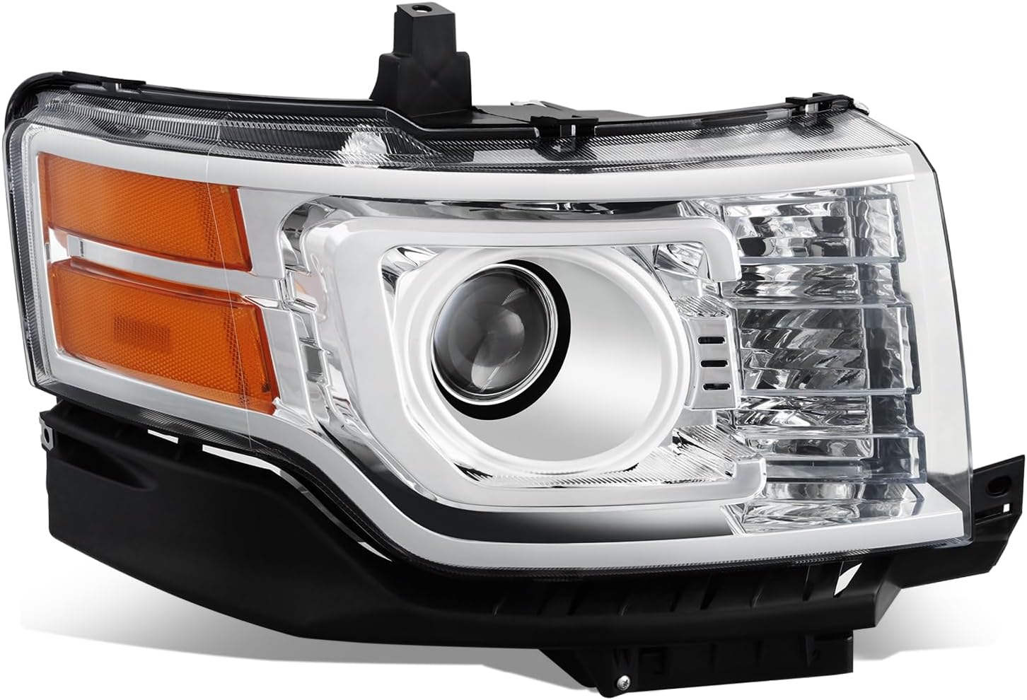 Auto Dynasty HID Projector Headlights Assembly Compatible with 2009-2012 Ford Flex, Passenger Right Headlamp Replacement, Chrome Housing