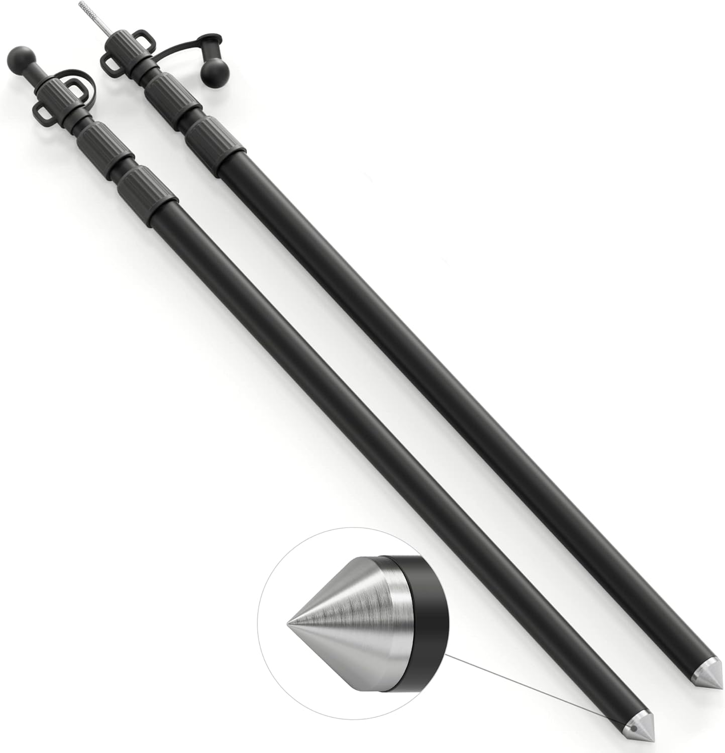 WILDROAD Tarp Poles Tent Poles Canopy Poles 7.7 ft, Telescoping Aluminum Poles with Non-Slip Aluminum Cone Bottom, Portable and Lightweight Camping Gear for Camping and Awnings, Set of 4