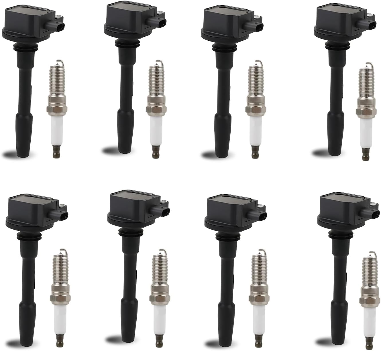 JDMON 8Pcs Ignition Coils Pack and Spark Plug Compatible with Ford F150 2018-2021, Mustang 2018-2020 5.0L V8 Replacement for UF835 DG566 JR3E12029AA 2117712 94862