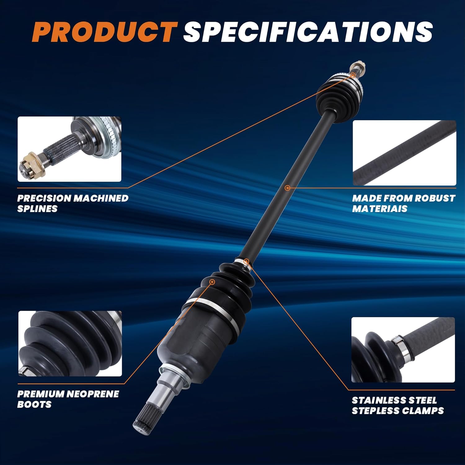 Front CV Axle Shaft Assembly Pair 2pcs Compatible with Cadillac Escalade EXT ESV Compatible with Chevy Silverado Suburban Avalanche 1500 Tahoe 661009 26020730