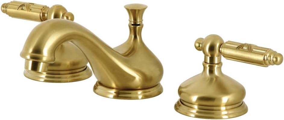 Kingston Brass KS1167GL 8 in. Widespread Bathroom Faucet, Brushed Brass
